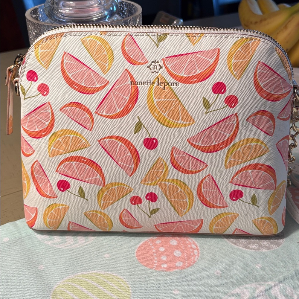 Nanette Lepore Citrus Slice Print Crossbody (Pink, Orange, Yellow)
